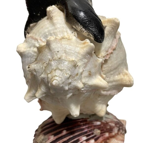 Vintage 1960s Kitschy Seashell Sculpture with Rosin Seal Unique Art Creation - Picture 11 of 13